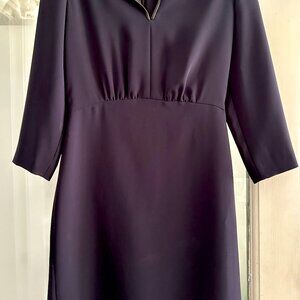 Club Monaco Black Dress with Faux Leather Trim – Size 0
